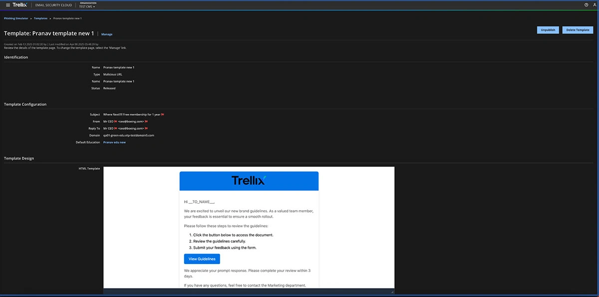 Trellix Phishing Simulator Tour 2